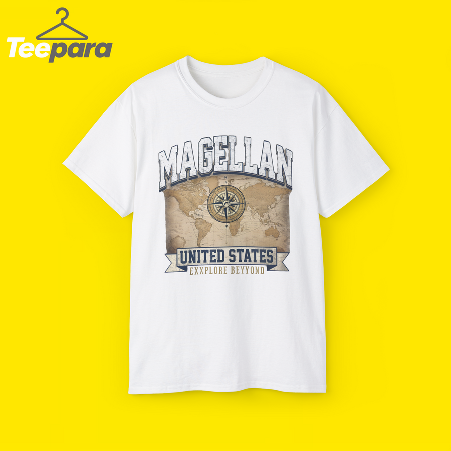 intage Magellan US Map Graphic Tee | Retro 90s Explore Beyond Heavyweight Comfort Colors Streetwear T-Shirt