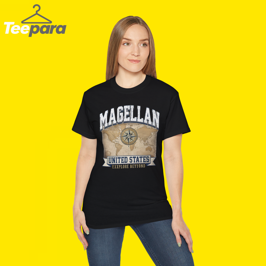 intage Magellan US Map Graphic Tee | Retro 90s Explore Beyond Heavyweight Comfort Colors Streetwear T-Shirt